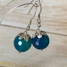 Load image into Gallery viewer, Earrings - silver - crystal -dangly- bead- Indigo Plum Creations
