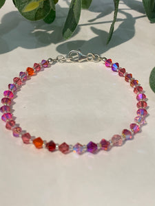 Colourful crystal bead bracelet - Indigo Plum Creations - Gemstone Jewellery - Gift Idea