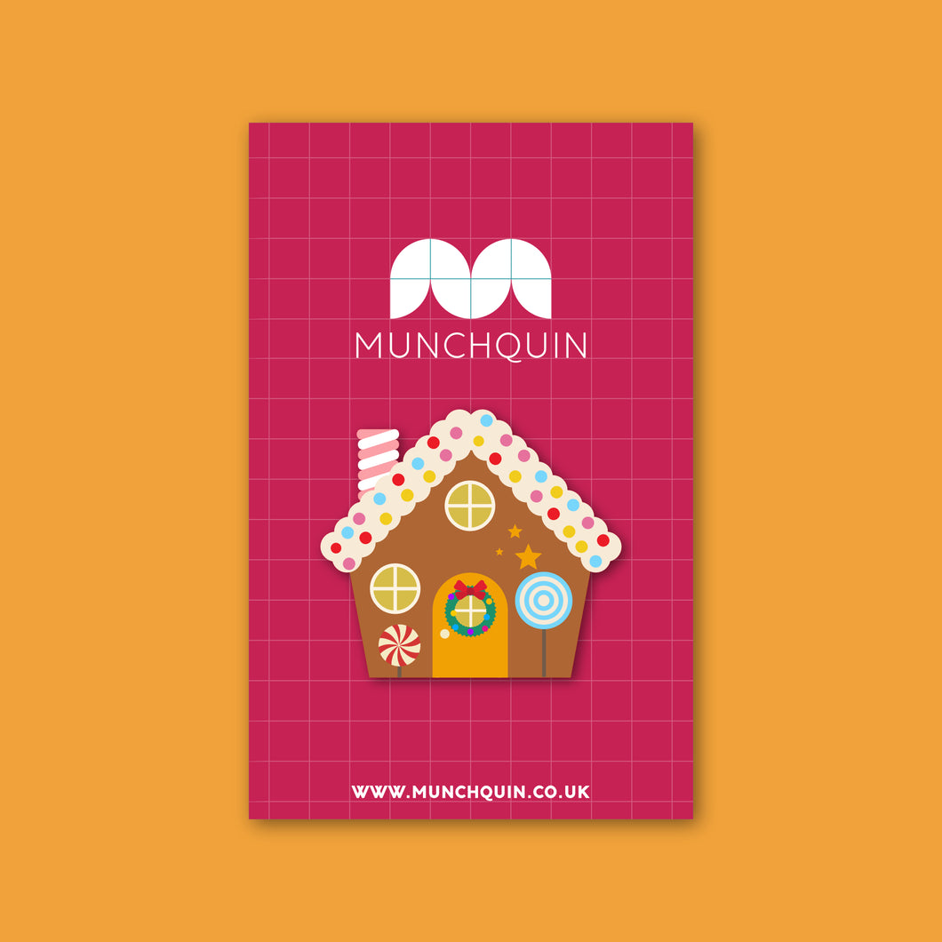 Wooden Brooch - Gingerbread House - Munchquin