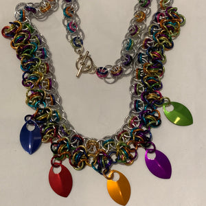 Chain-Maille necklaces - unusual jewellery - colourful necklace - Indigo Plum Creations