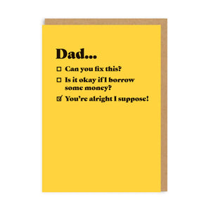 Dad....Can You Fix This? - Straight Talking Greetings Card - Fathers' Day/Birthday - OHHDeer