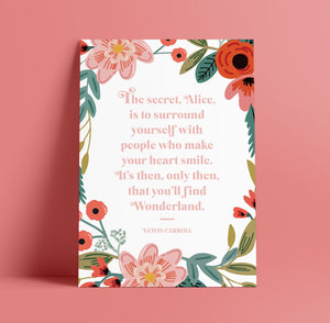 Alice in Wonderland Print - A4 - Blush and Blossom