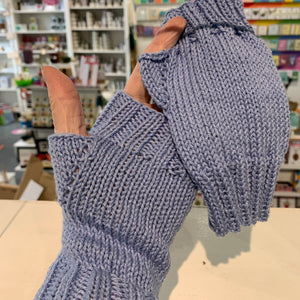 Fingerless knitted texting mittens - Summer weight- Indigo Plum Creations