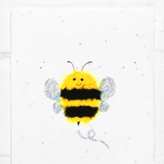 Wildflower Seed Plantable Greetings Card - Happy Bee - Eco Friendly Cards