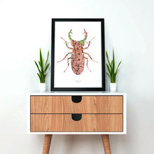 Load image into Gallery viewer, Vintage Map Artwork Framed Print - Beetle - Available as Leeds, Yorkshire or Personalised Designs
