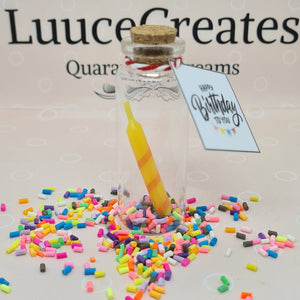 Birthday Candle - Happy Birthday to you - Bottle Keepsake - Luuce Creates