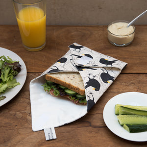 Sandwich Wrap - Reusable & eco friendly - Blackbird Print - The Owlery