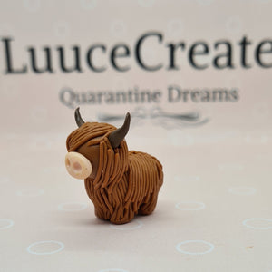 Highland Cow - Mini polymer clay figure - Luuce Creates