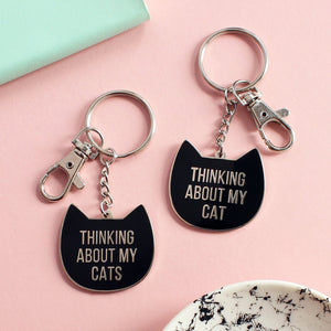 Thinking about my cat/cats keyring - cat lovers - Purple Tree Designs - key ring