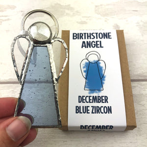 Birthstone Angel - December/Blue Zircon - Stained Glass Decoration - GlassHouse Design
