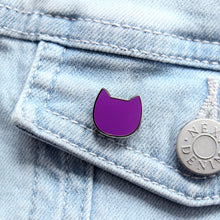 Load image into Gallery viewer, Colourful Mini cat enamel pin - cat lovers - Purple Tree Designs
