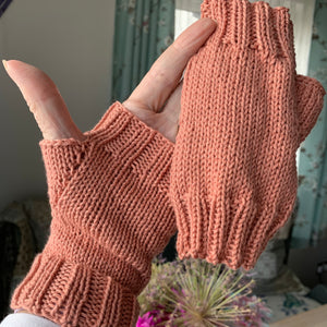 Fingerless knitted texting mittens - Summer weight- Indigo Plum Creations