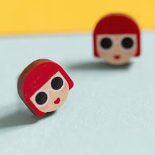 Load image into Gallery viewer, Wooden Stud Earrings - Yayoi Kusama - Munchquin
