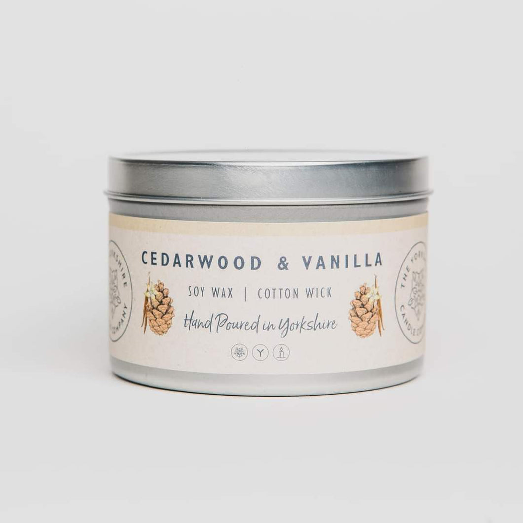 Candle - Cedarwood and Vanilla - hand poured soy wax candles - The Yorkshire Candle Company Ltd
