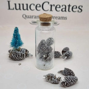 Christmas Pinecones Bottle Keepsake - Christmas Pinecone Decor Bottle - Luuce Creates