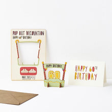 Load image into Gallery viewer, 60th Birthday - Wooden Pop Out Card and Decoration - card and gift in one - The Pop Out Card Company
