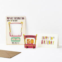 Load image into Gallery viewer, 50th Birthday - Wooden Pop Out Card and Decoration - card and gift in one - The Pop Out Card Company
