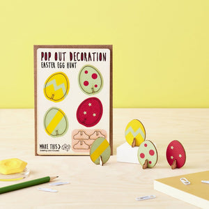Easter Egg Hunt - Wooden Pop Out Card and Decoration - card and gift in one - The Pop Out Card Company
