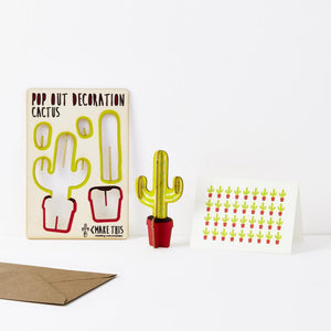 Cactus - Wooden Pop Out Card and Decoration - card and gift in one - The Pop Out Card Company
