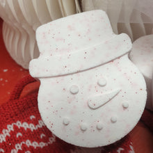 Load image into Gallery viewer, Frosty the Snowman Bath Bomb - Little Shop of Lathers - handmade bath treat - Christmas gift ideas

