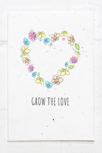 Wildflower Seed Plantable Greetings Card - Grow The Love  - Eco Friendly Cards