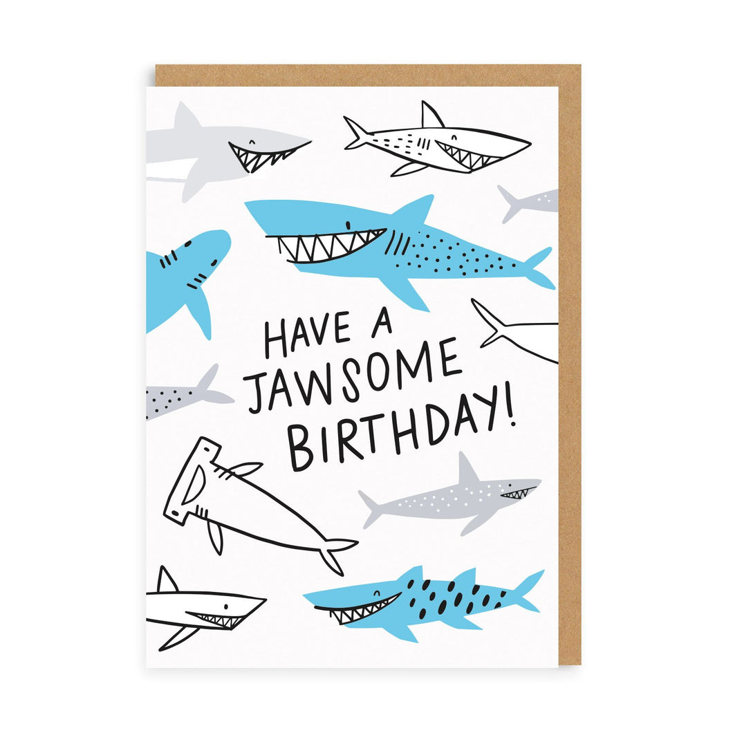 Jawsome Birthday - Pun greetings card - OHHDeer
