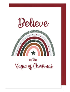 Believe In The Magic Of Christmas - Rainbow Christmas card - Hello Sweetie