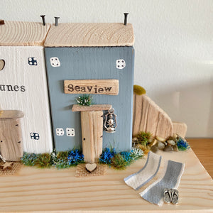 Row of 2 Wooden Beach Cottages - Tina's Lovely Creations