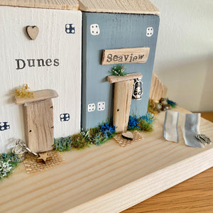 Row of 2 Wooden Beach Cottages - Tina's Lovely Creations