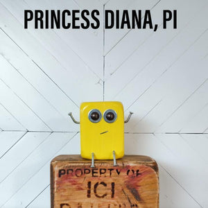 Scraplet - Medium - Princess Diana, P.I. - Wood robot figure