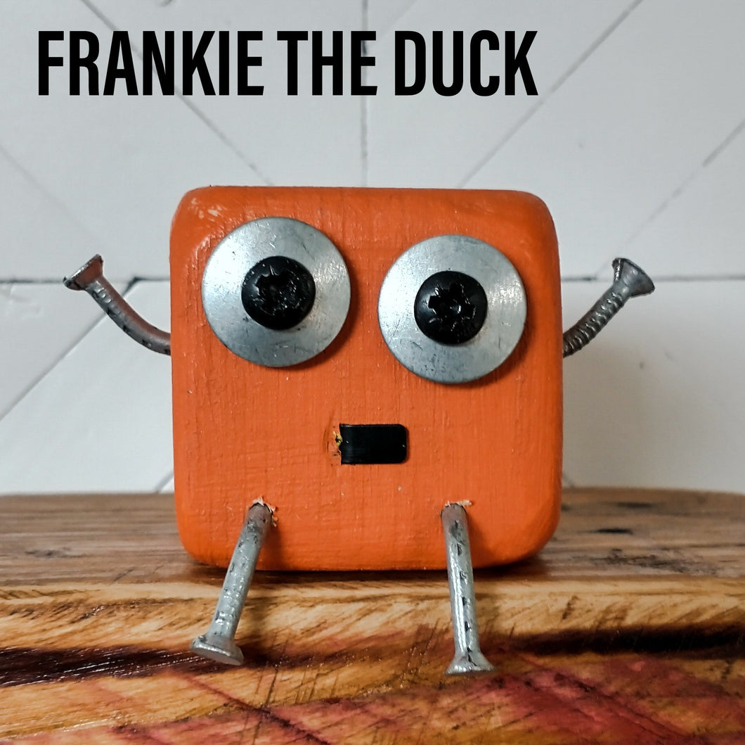 Scraplet - Small - Frankie the Duck - Wood robot figure