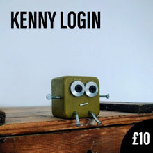 Load image into Gallery viewer, Scraplet - Small - Kenny Login - Wood robot figure
