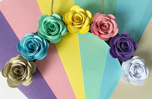 Load image into Gallery viewer, Pastel Rainbow Paper Flower Hanging Arch - Turn the Page Design
