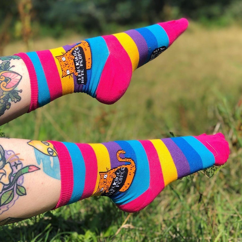 Sweary Cat Socks - F Hate People - Katie Abey - Cat lovers - sarcastic gifts