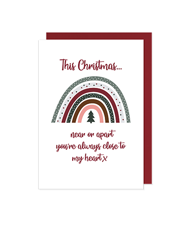 Near or apart Christmas Wishes - Rainbow Christmas card - Hello Sweetie