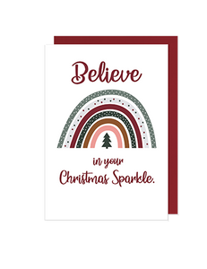 Believe in your Christmas sparkle - Rainbow Christmas card - Hello Sweetie