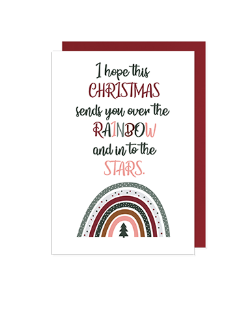 Christmas Wishes - Rainbow Christmas card - Hello Sweetie
