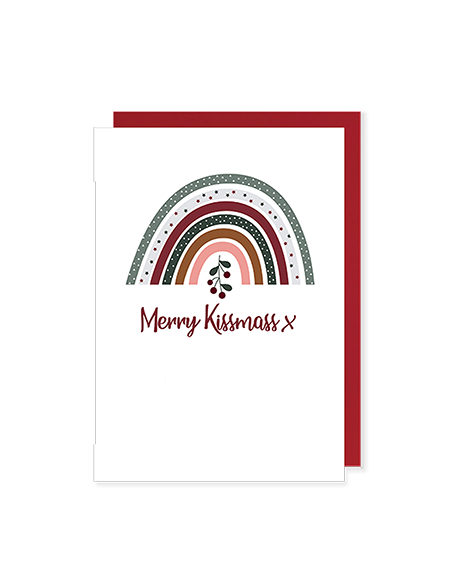 Merry Kissmas - Rainbow Christmas card - Hello Sweetie
