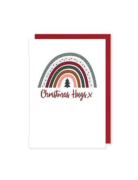 Christmas Hugs - Rainbow Christmas card - Hello Sweetie