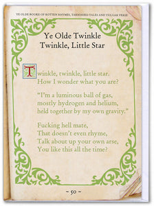 Cheeky Nursery Rhyme Card - Twinkle Twinkle Little Star - sweary greeting card - Brainbox Candy