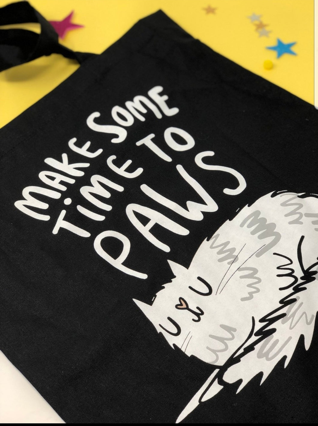 Tote Bag - Time to Paws - Cats - Puns - Katie Abey