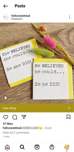 He believed he could… so he did - Mini positivity Card - Hello Sweetie