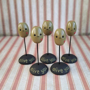Olive You - Polymer Clay - Puns - Valentines Gift Idea - Pins and Noodles