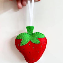Load image into Gallery viewer, Strawberry Felt Decoration - Giddy Designs
