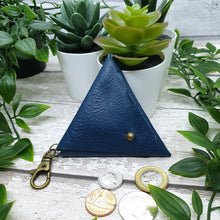 Load image into Gallery viewer, Leather Earphone Pouch/Coin Purse Keyring - Shadow Craft - Recycled Leather
