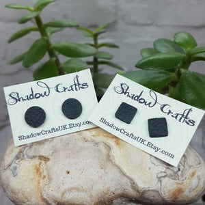 Leather Stud Earrings - Shadow Crafts
