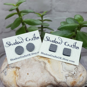 Leather Stud Earrings - Shadow Crafts