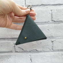 Load image into Gallery viewer, Leather Earphone Pouch/Coin Purse Keyring - Shadow Craft - Recycled Leather
