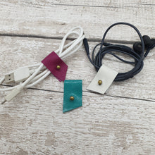 Load image into Gallery viewer, Leather Cable Tidy/Cable Clips - Set of 3 - Shadow Craft
