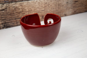 Yarn Bowl - Speckled Deep Red - Thrown In Stone